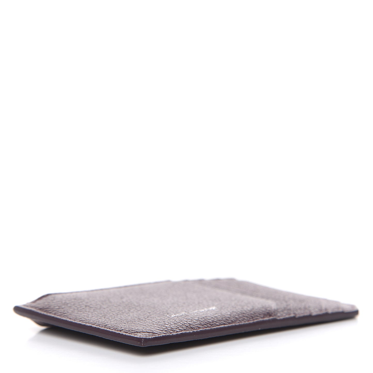 Grained Calfskin 5 Fragments Zip Pouch Card Holder Bordeaux