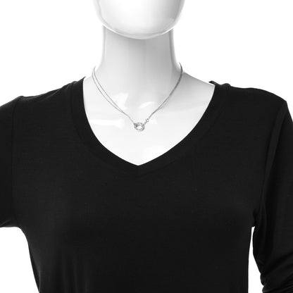 Cartier 18K White Gold 2 Diamond LOVE Necklace 2 of 6