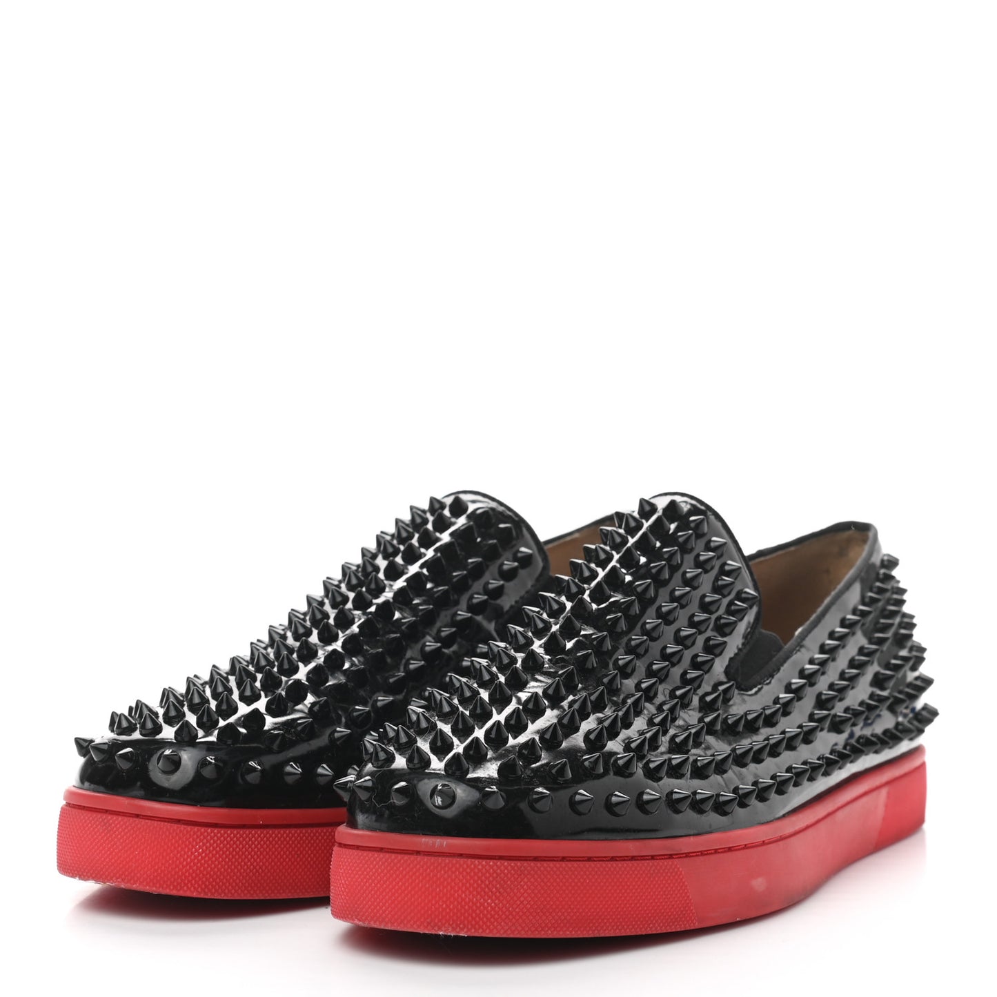 Patent Spikes Mens Roller Boat Flats 45 Black