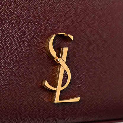 Saint Laurent Grain de Poudre Medium Classic Monogram Cassandra Top Handle Rouge Legion 16 of 19