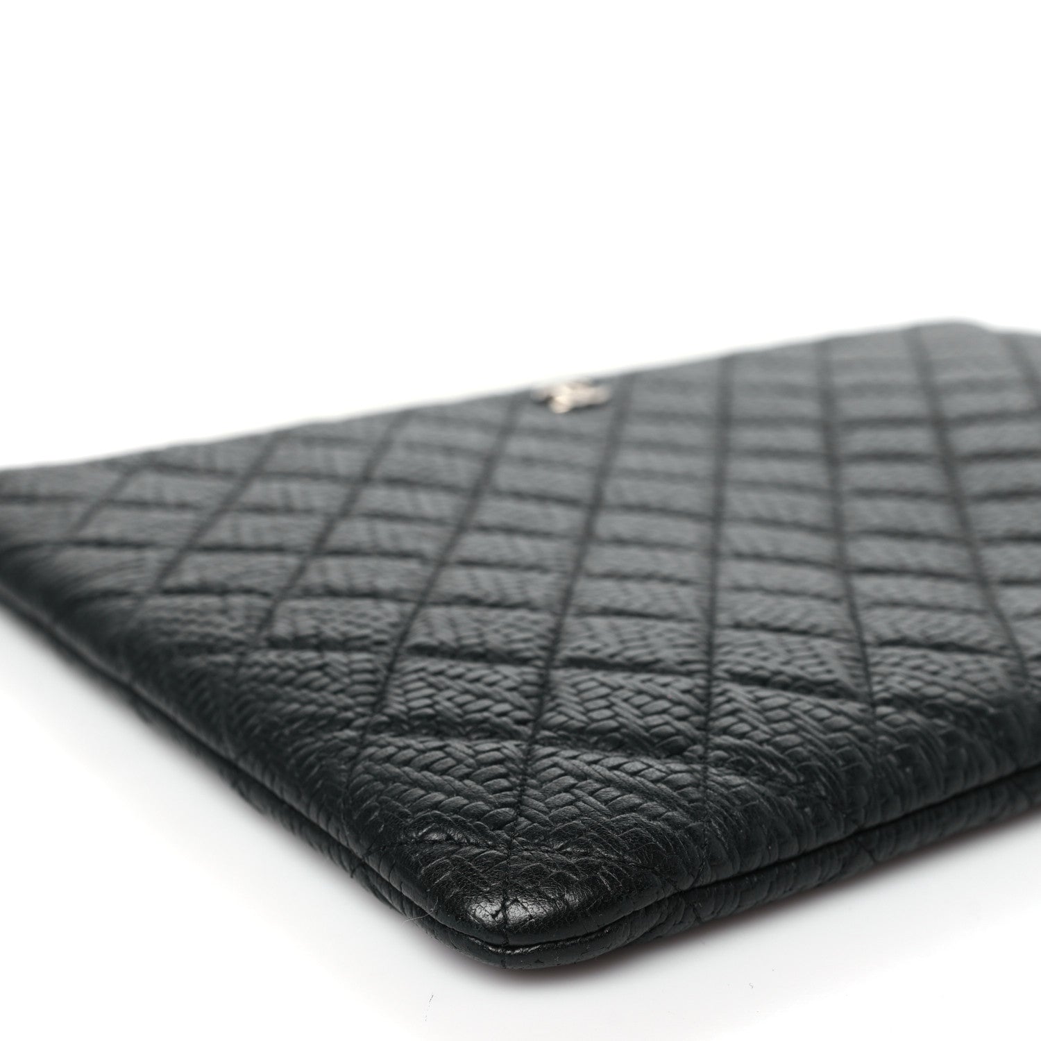 Chanel Calfskin Braided Large Cosmetic Case Black 9 of 10