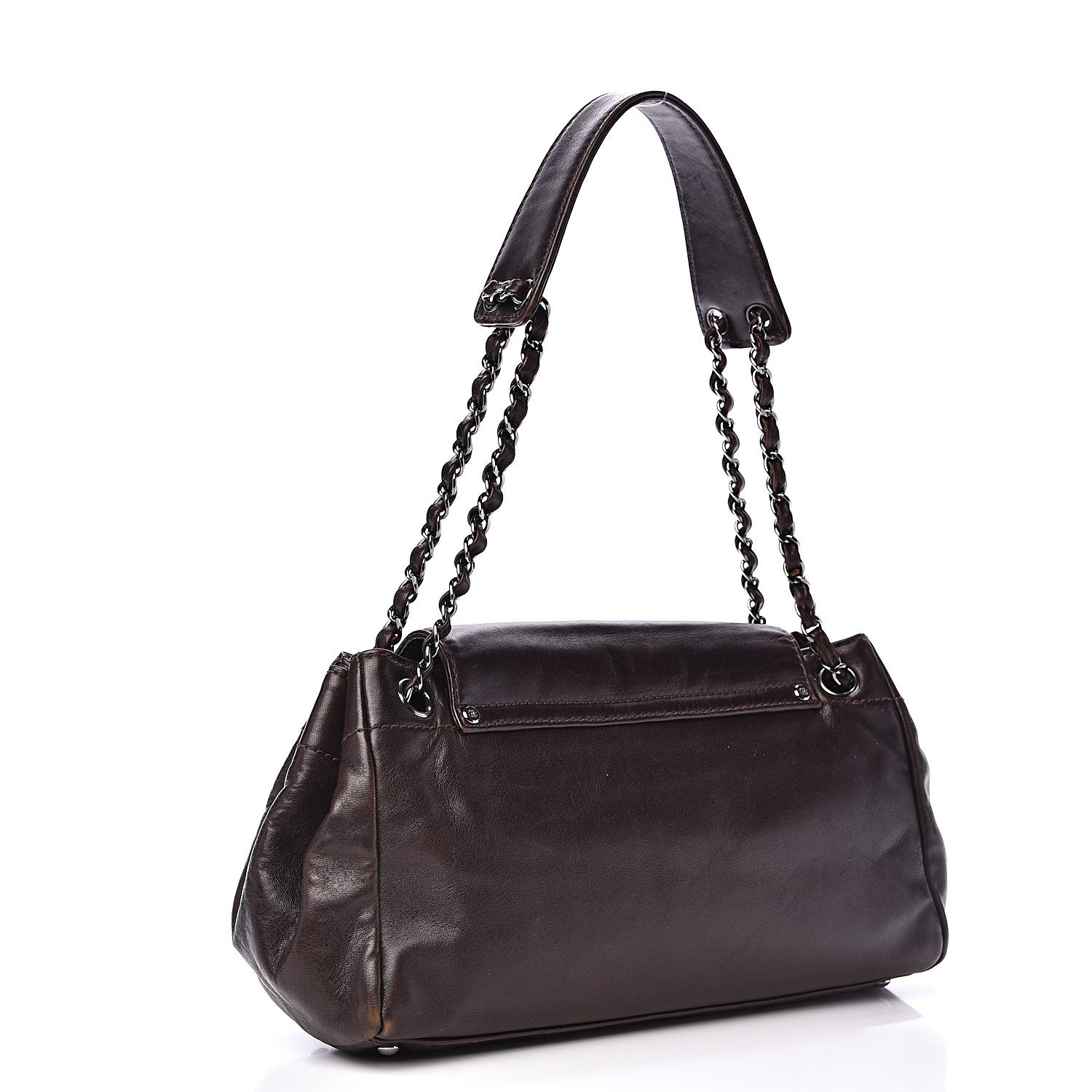 Chanel Lambskin Lax Accordion Flap Marron Fonce 2 of 14