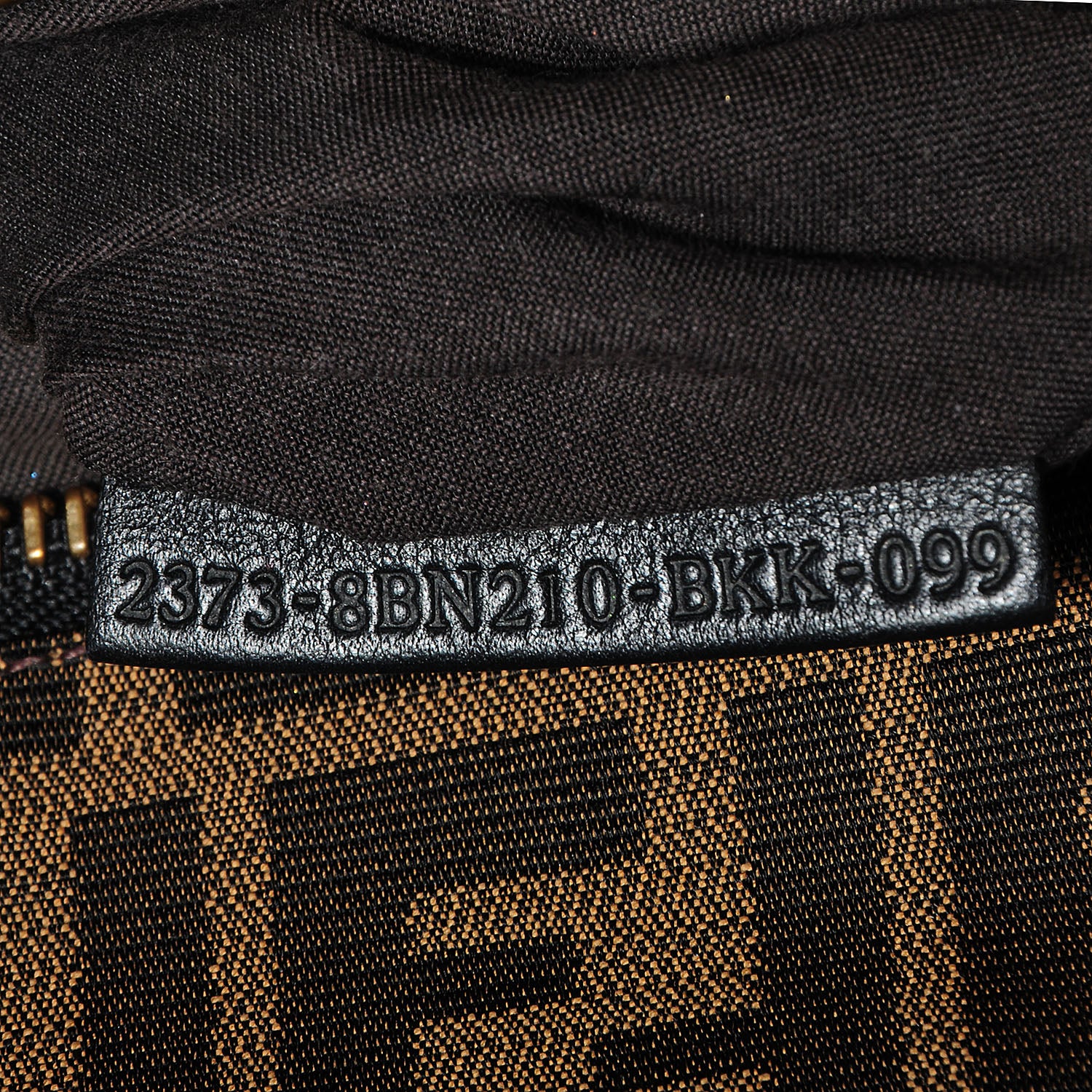 Fendi Goatskin Zucca Large Peekaboo Iconic Satchel Black Tobacco 8 of 11
