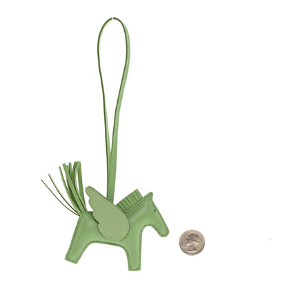 Hermes Milo Lambskin Grigri Rodeo Pegase Horse Bag Charm PM Vert Criquet 2 of 5