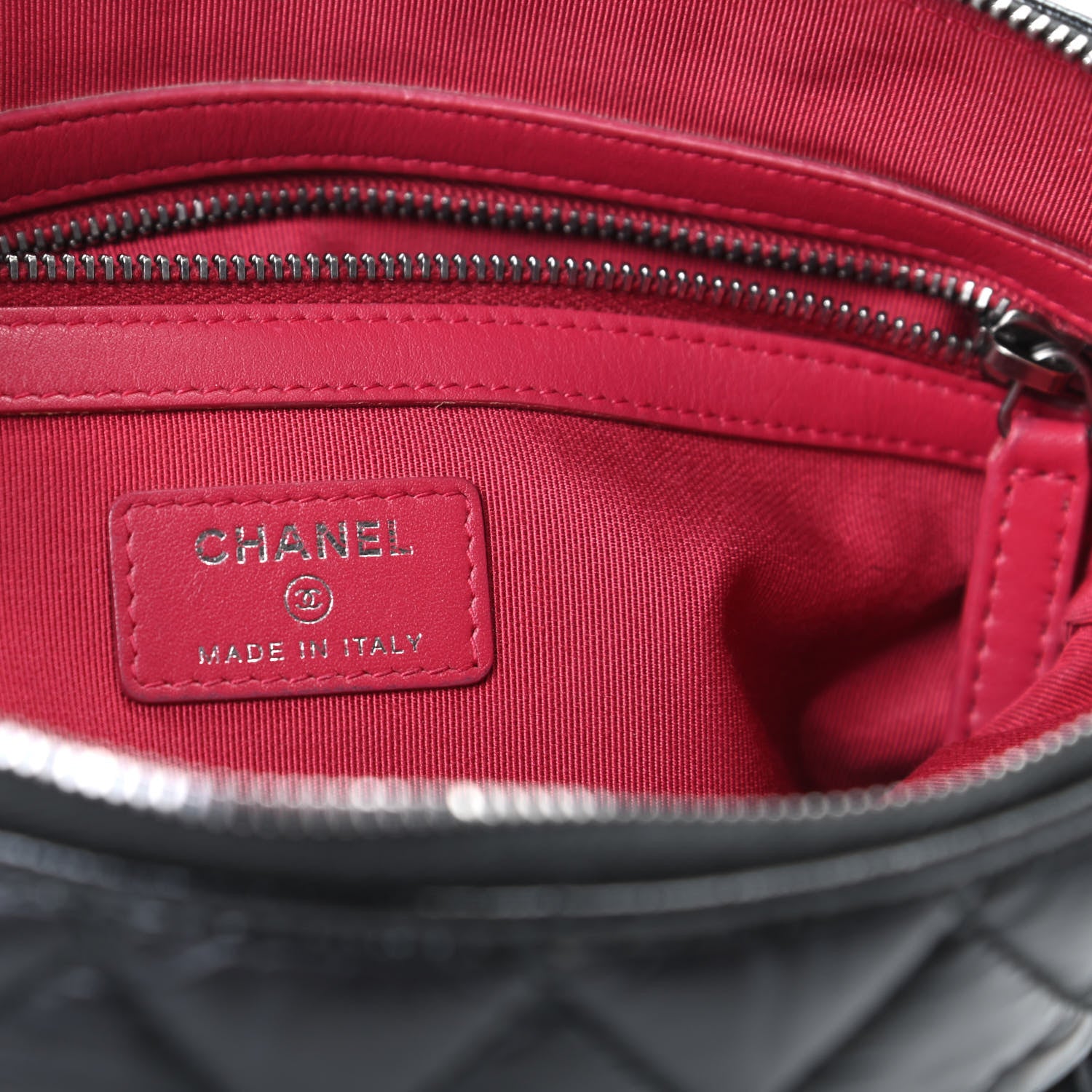 Chanel Aged Calfskin Quilted Medium Gabrielle Cosmetic Case Black 6 of 8
