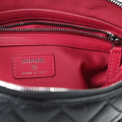 Chanel Aged Calfskin Quilted Medium Gabrielle Cosmetic Case Black 6 of 8