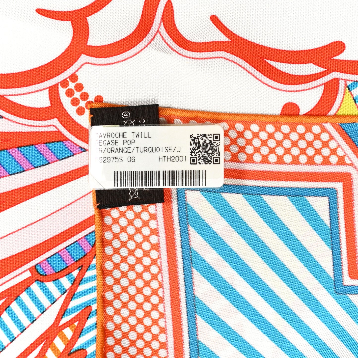 Silk Pegase Pop Pocket Square Orange Turquoise Jaune