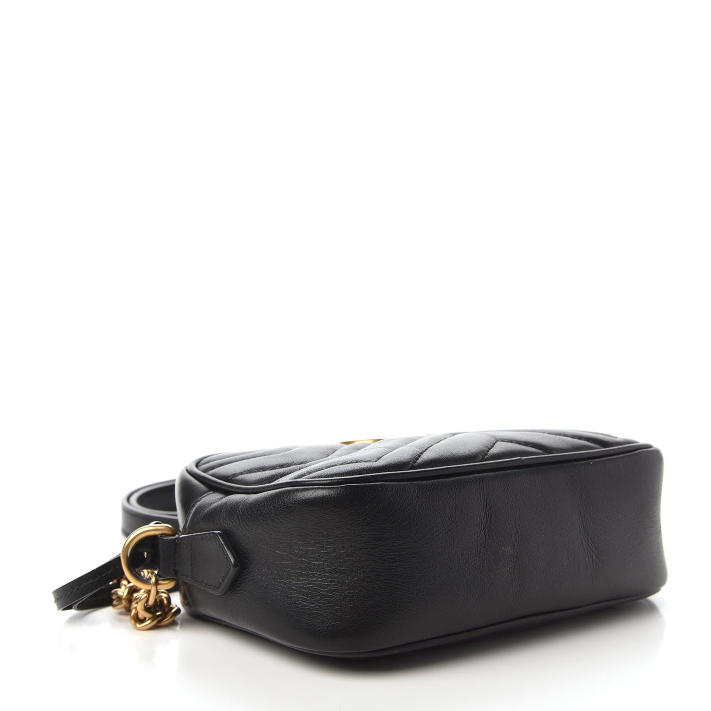 Calfskin Matelasse Mini GG Marmont Chain Shoulder Bag Black