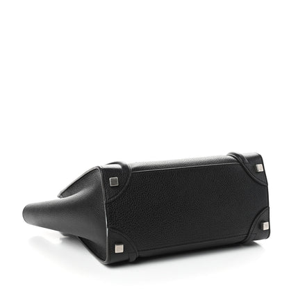 Celine Drummed Calfskin Micro Luggage Black 4 of 9