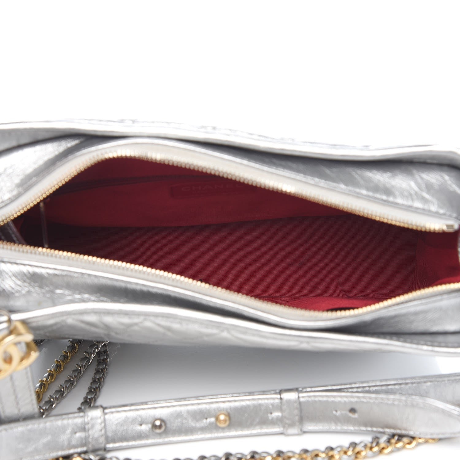 Chanel Metallic Aged Calfskin Quilted Medium Gabrielle Silver 5 of 13