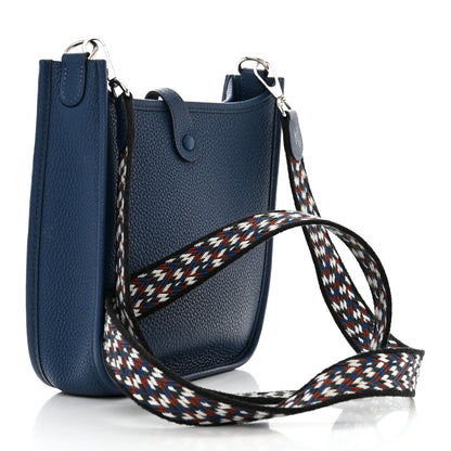 Hermes Taurillon Maurice Zigzag Evelyne TPM Deep Bleu Black White Deep Bleu 3 of 11