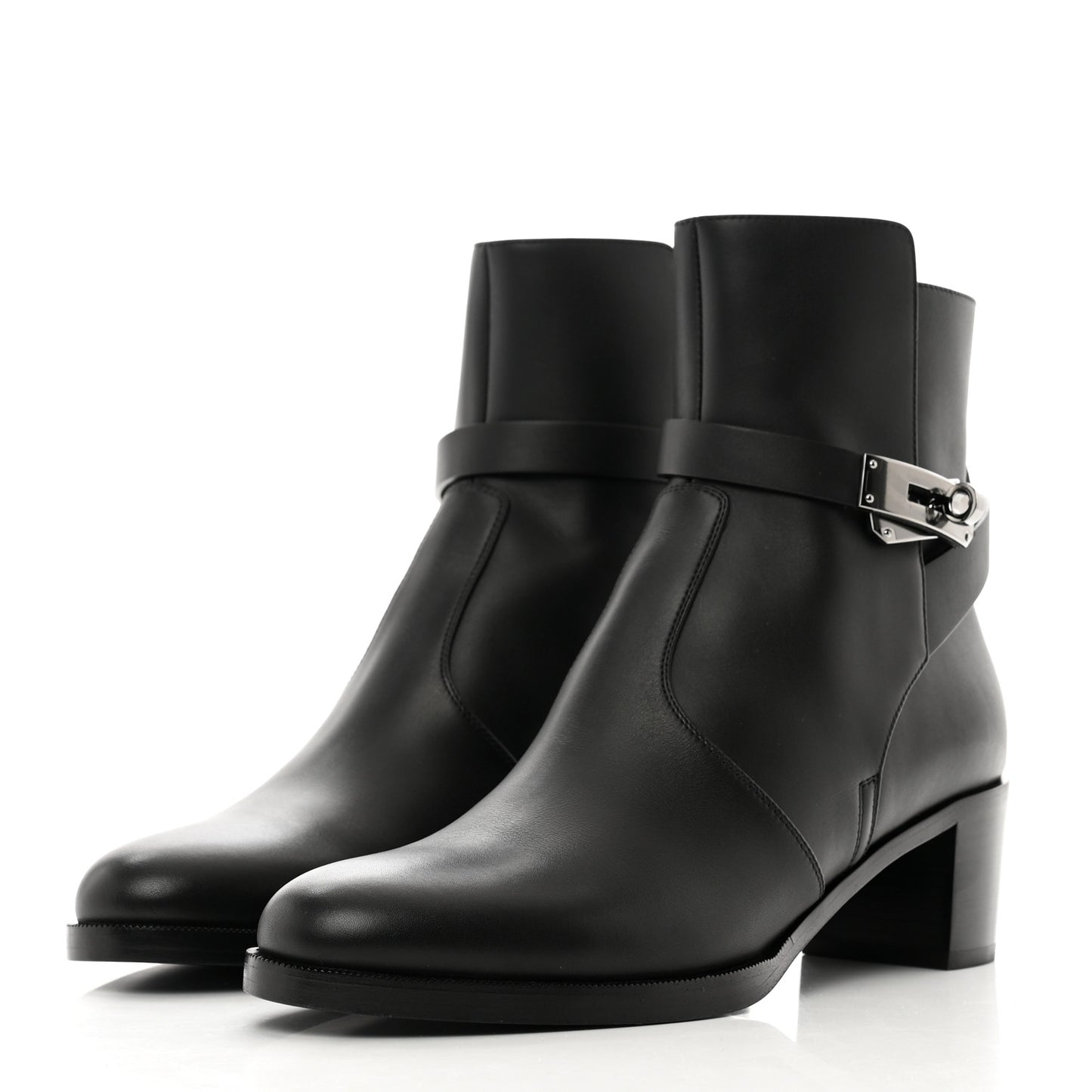 Calfskin Frenchie 50 Ankle Boots 38.5 Black
