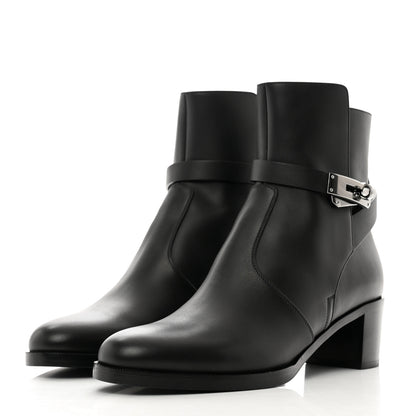 Hermes Calfskin Frenchie 50 Ankle Boots 38.5 Black 3 of 8