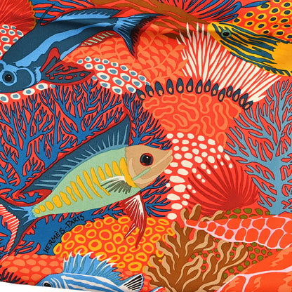 Hermes Silk Under The Waves Scarf 90 Orange Vert Rose 2 of 3