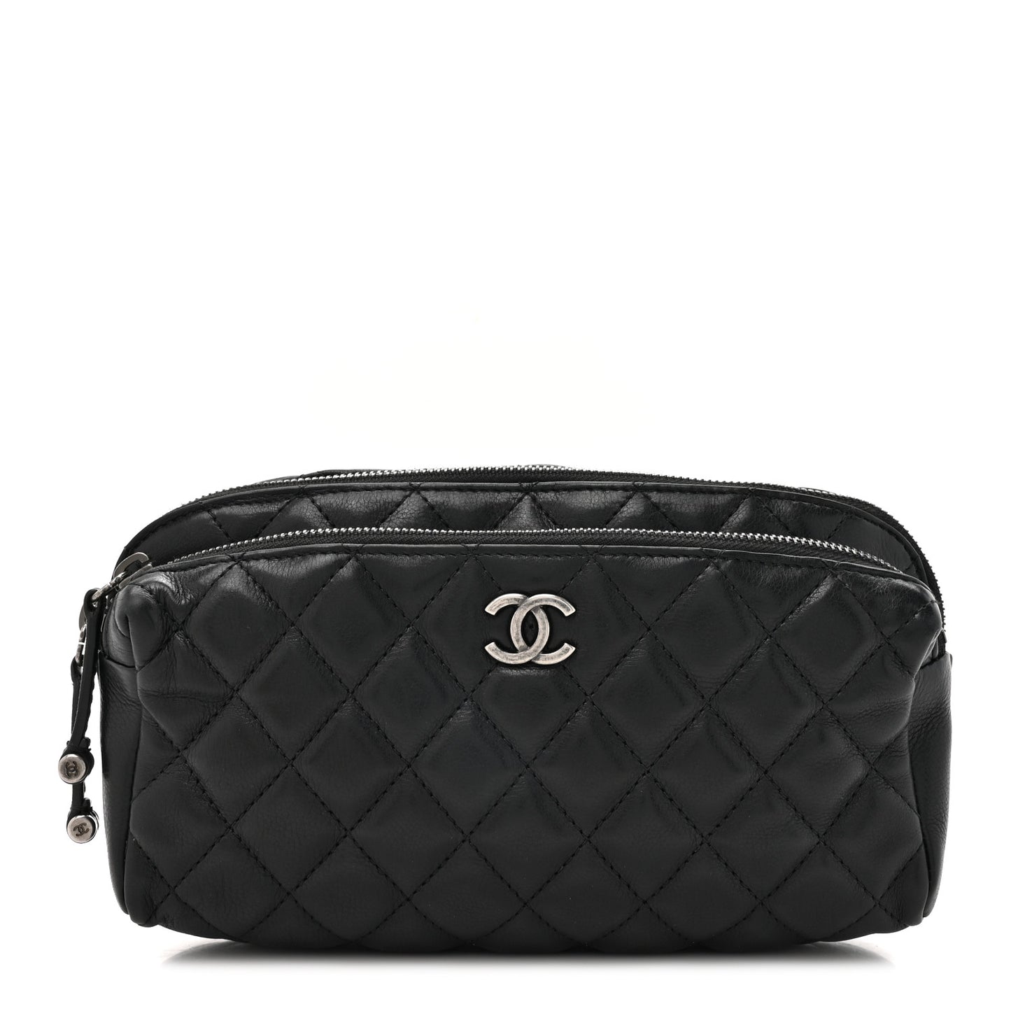 Calfskin Quilted Waist Bag Black