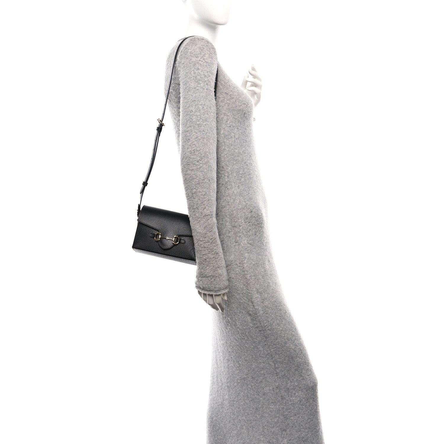 Gucci Calfskin Horsebit 1955 Shoulder Bag Black 2 of 10