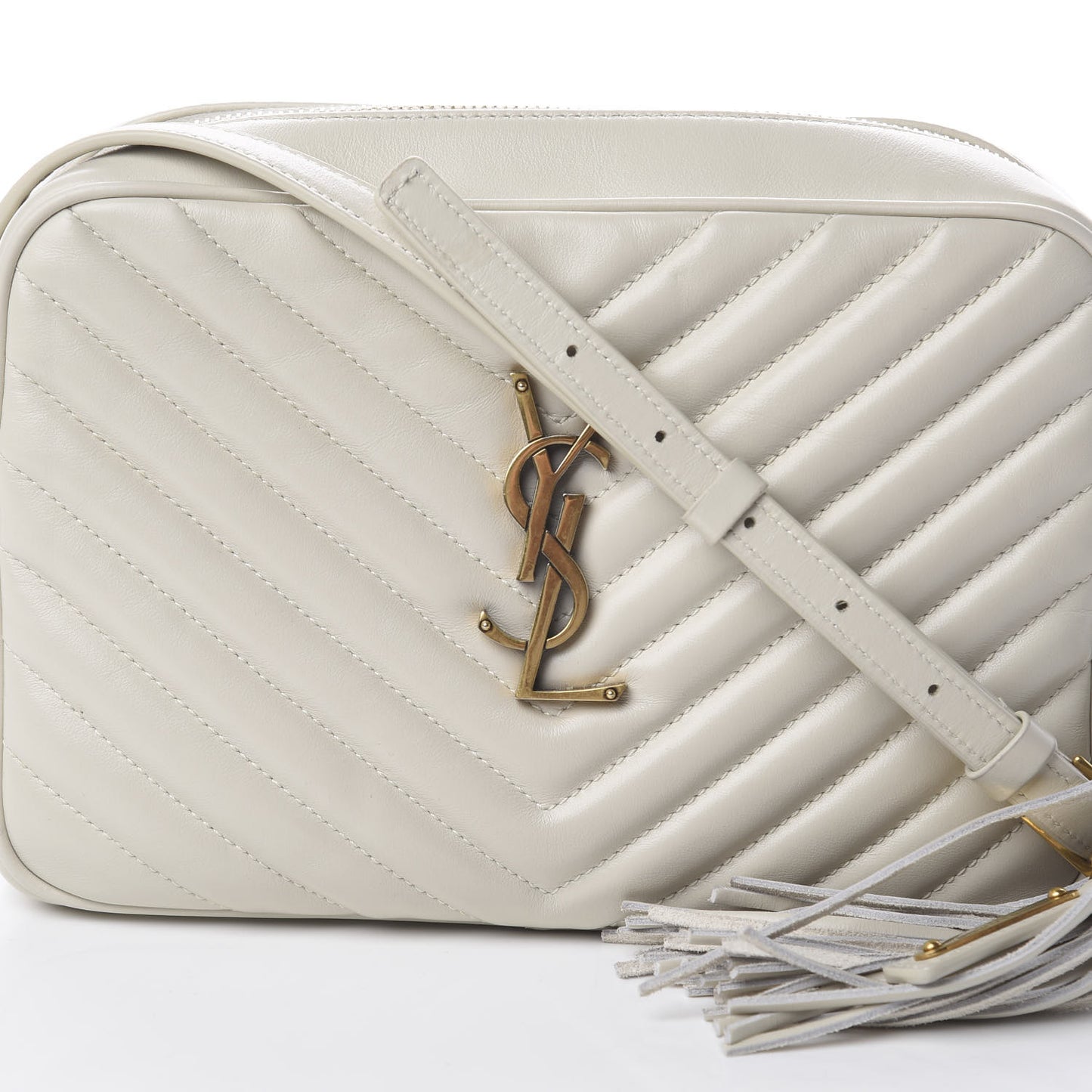 Calfskin Matelasse Monogram Lou Camera Bag Crema Soft
