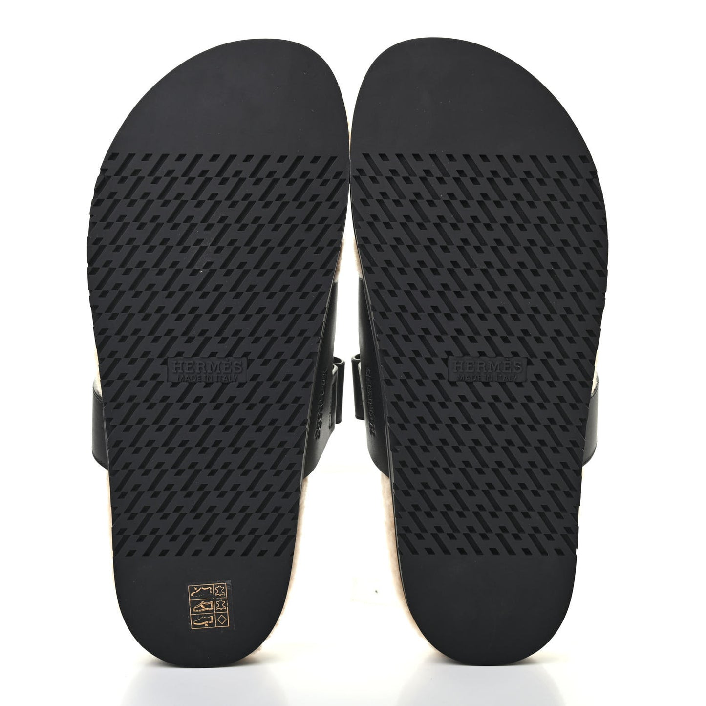 Veau Indios Woolskin Mens Chypre Sandals 44 Black Ecru