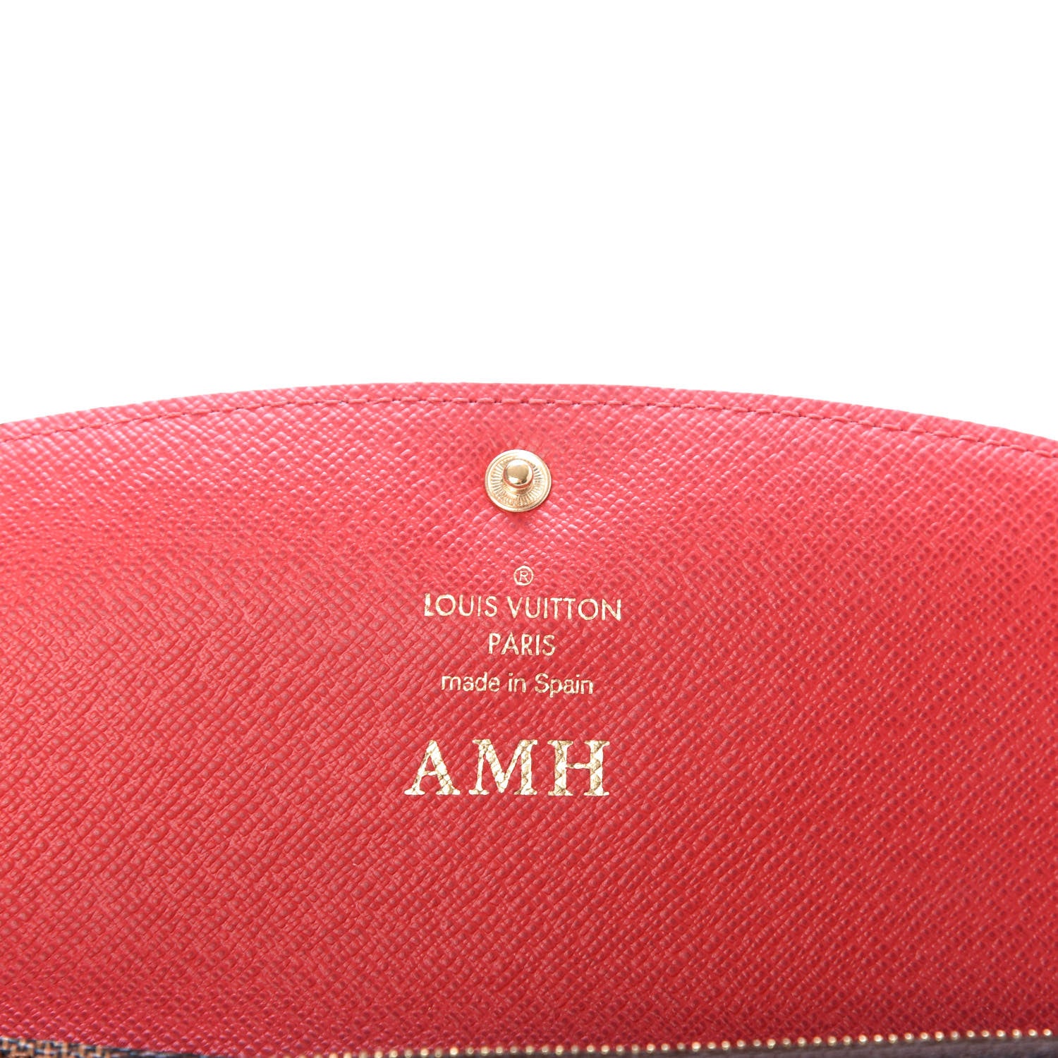 Louis Vuitton Damier Ebene Emilie Wallet Red 6 of 7