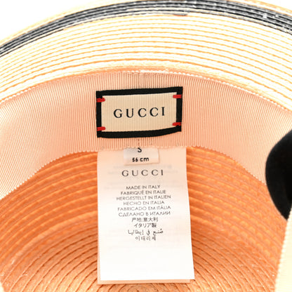 Gucci Raffia L'amour Du Soir Sun Hat S Ivory Black 8 of 10