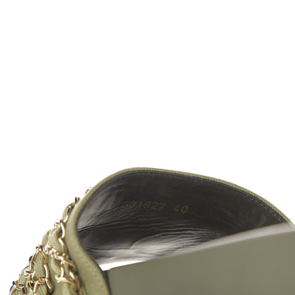 Chanel Canvas Chain Flat Sandals 40 Khaki 8 of 9
