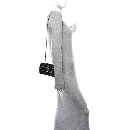 Chanel Tweed Pearl Crush Small Vanity Case With Chain Black White 2 of 12