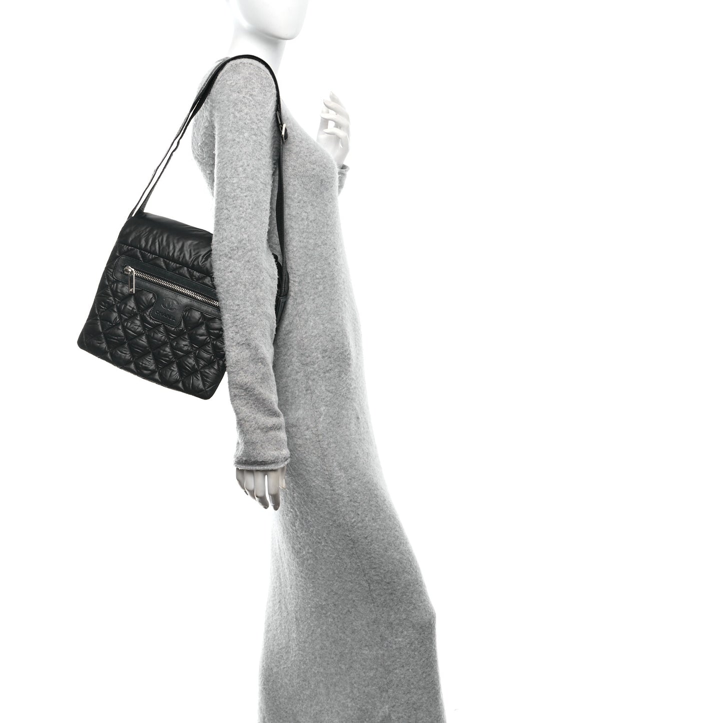 Nylon Small Coco Cocoon Messenger Bag Black