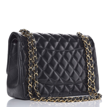 Chanel Lambskin Quilted Jumbo Double Flap Black 3 of 7