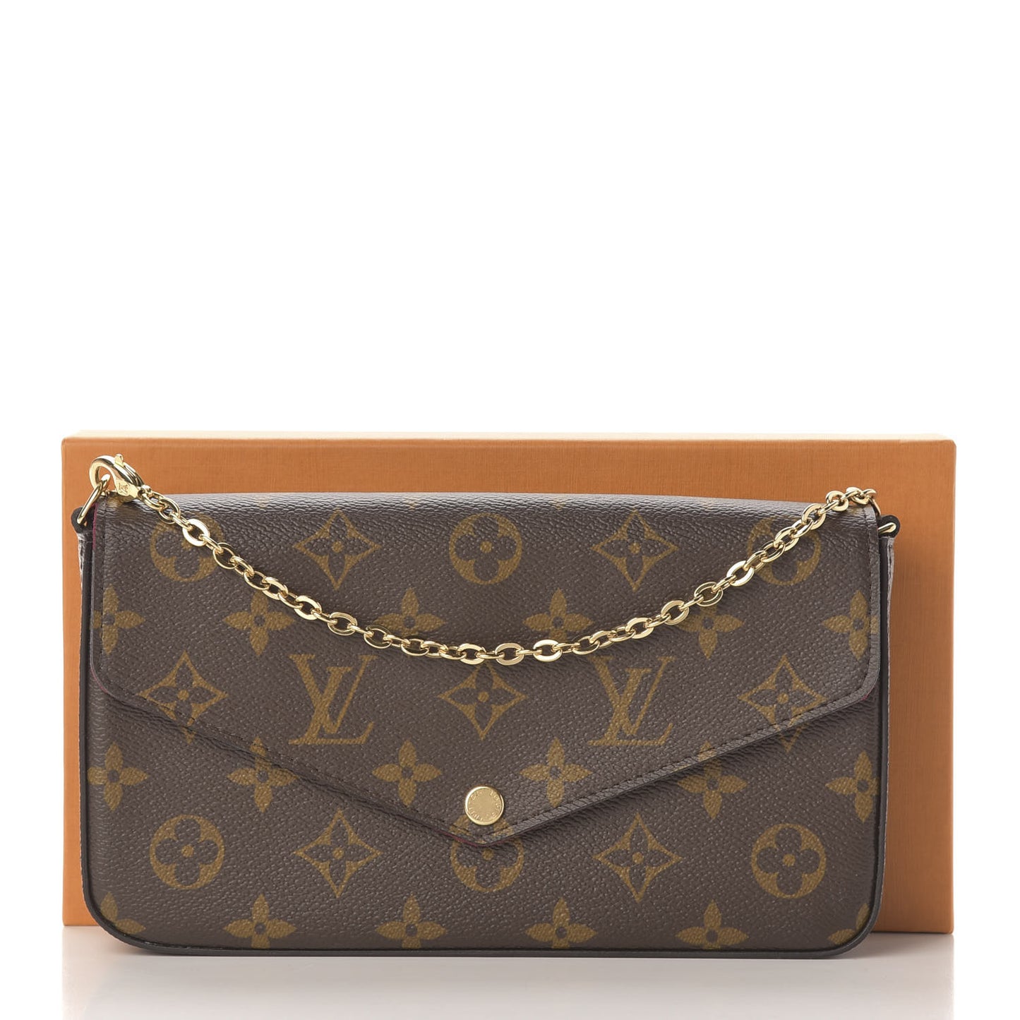 Monogram Pochette Felicie Chain Wallet Fuchsia
