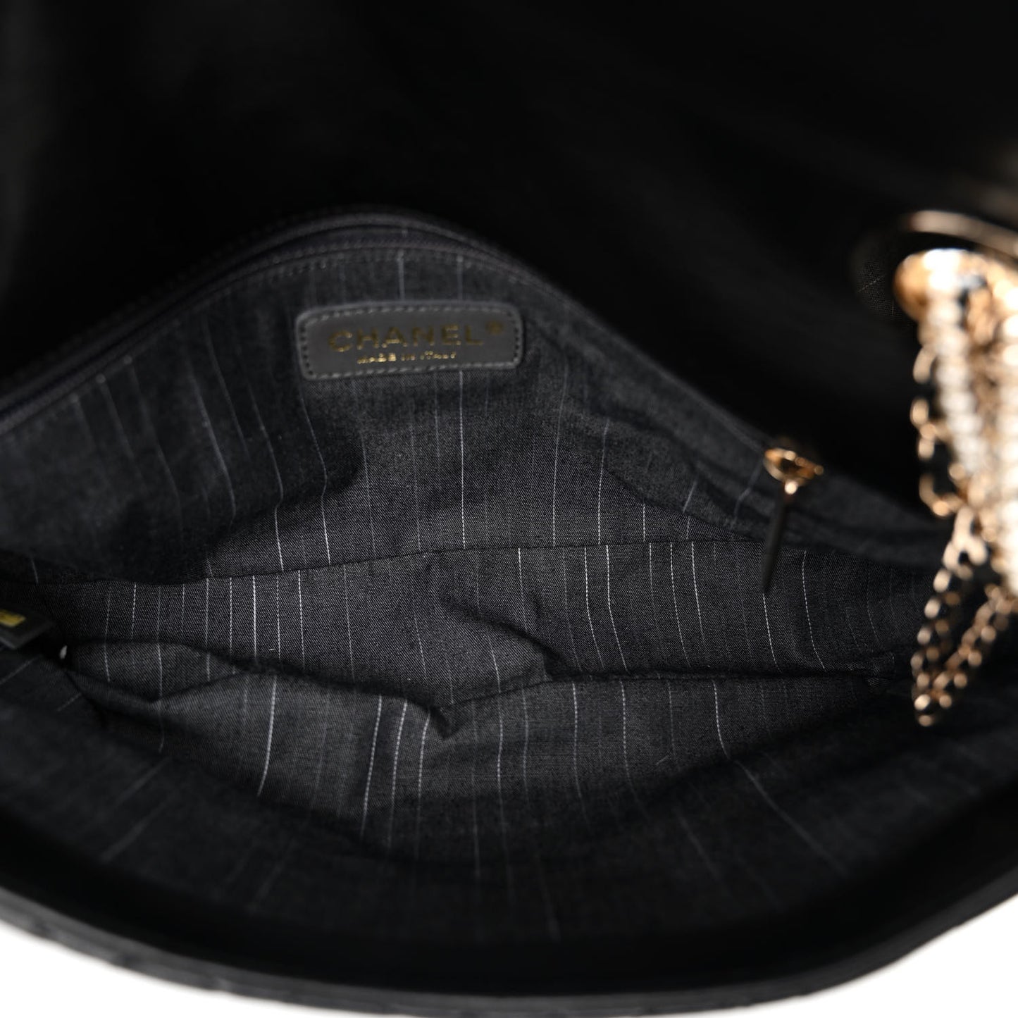 Lambskin Quilted Medium Westminster Pearl Flap Black