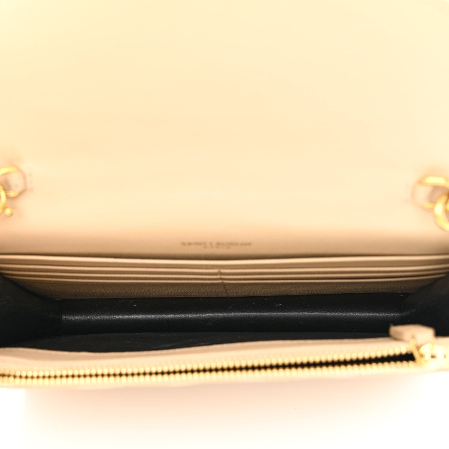 Saint Laurent Grain De Poudre Matelasse Chevron Monogram Envelope Chain Wallet Nude Powder 5 of 13
