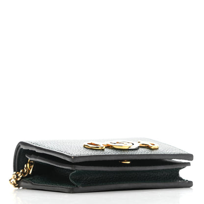 Gucci Grainy Calfskin Zumi Chain Card Case Wallet Vintage Green 4 of 7