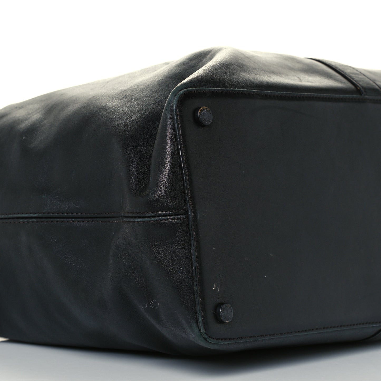 Calfskin Large Flap Shoulder Bag Black