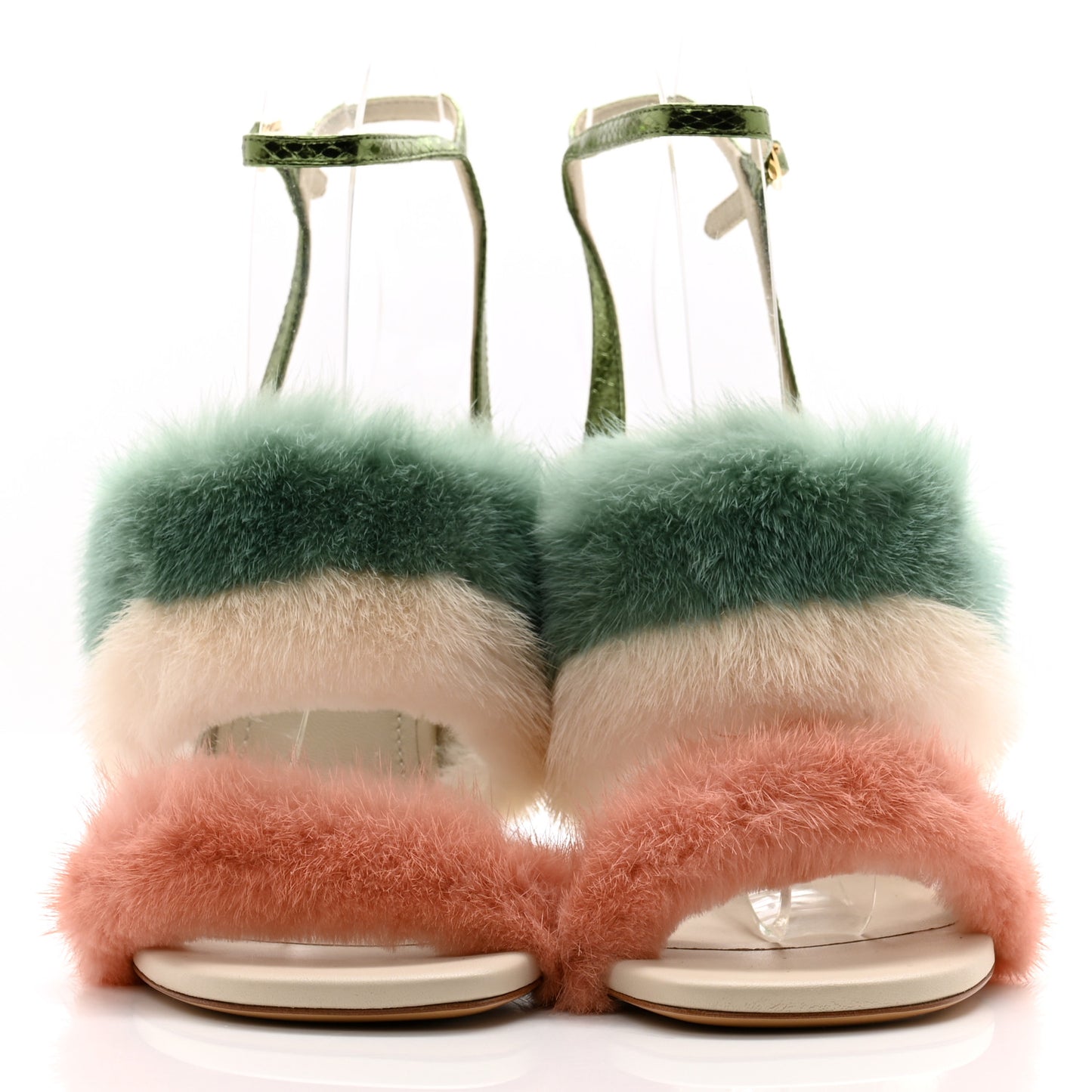 Mink Ayers Lucite Fendi First 95mm Sandals 38 Bellini Hermi Urano Pirite