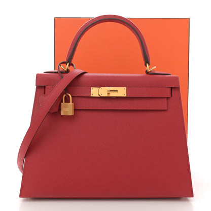 Hermes Epsom Horseshoe Kelly Sellier 28 Rouge Casaque 11 of 11