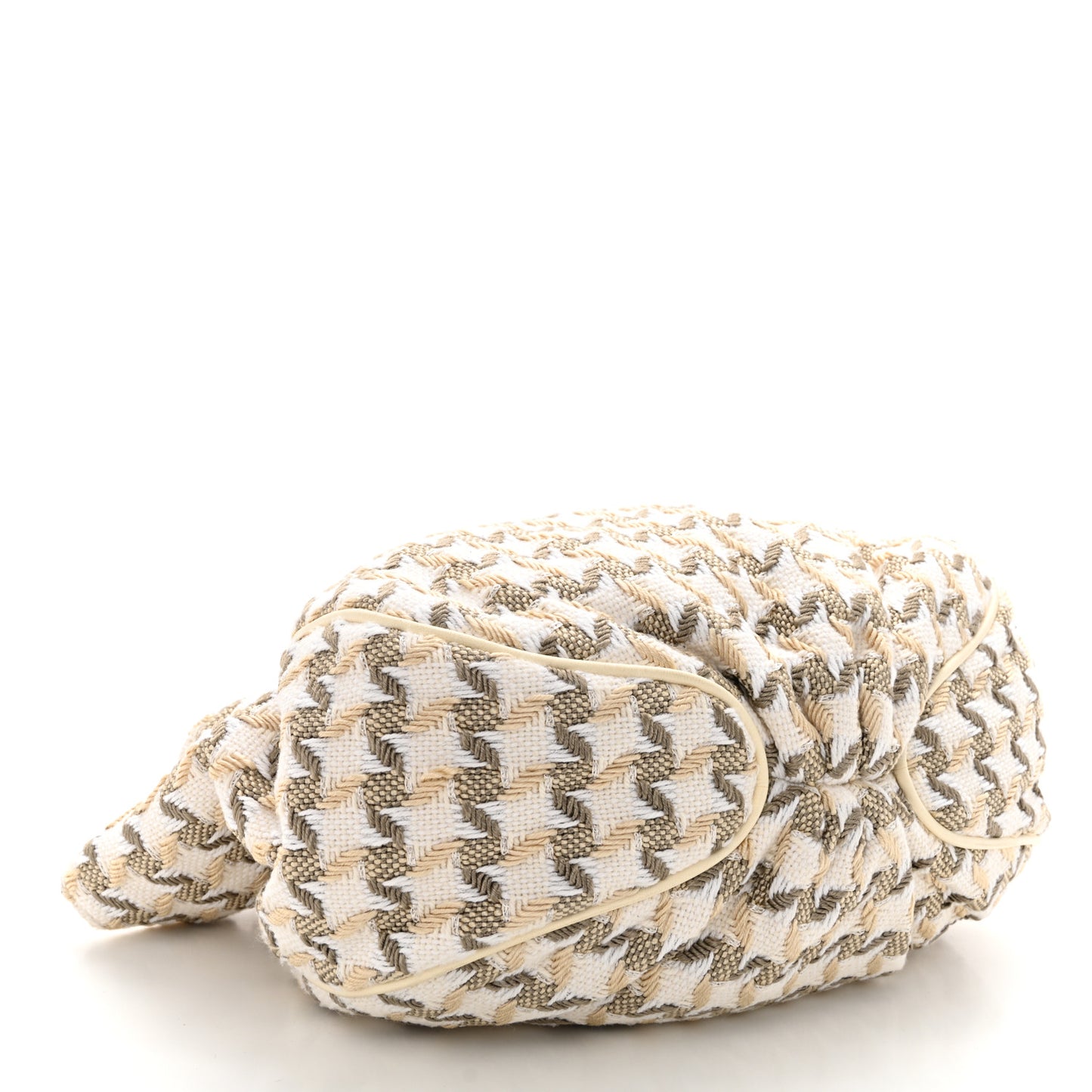 Tweed Boucle Knitting Bag Ivory