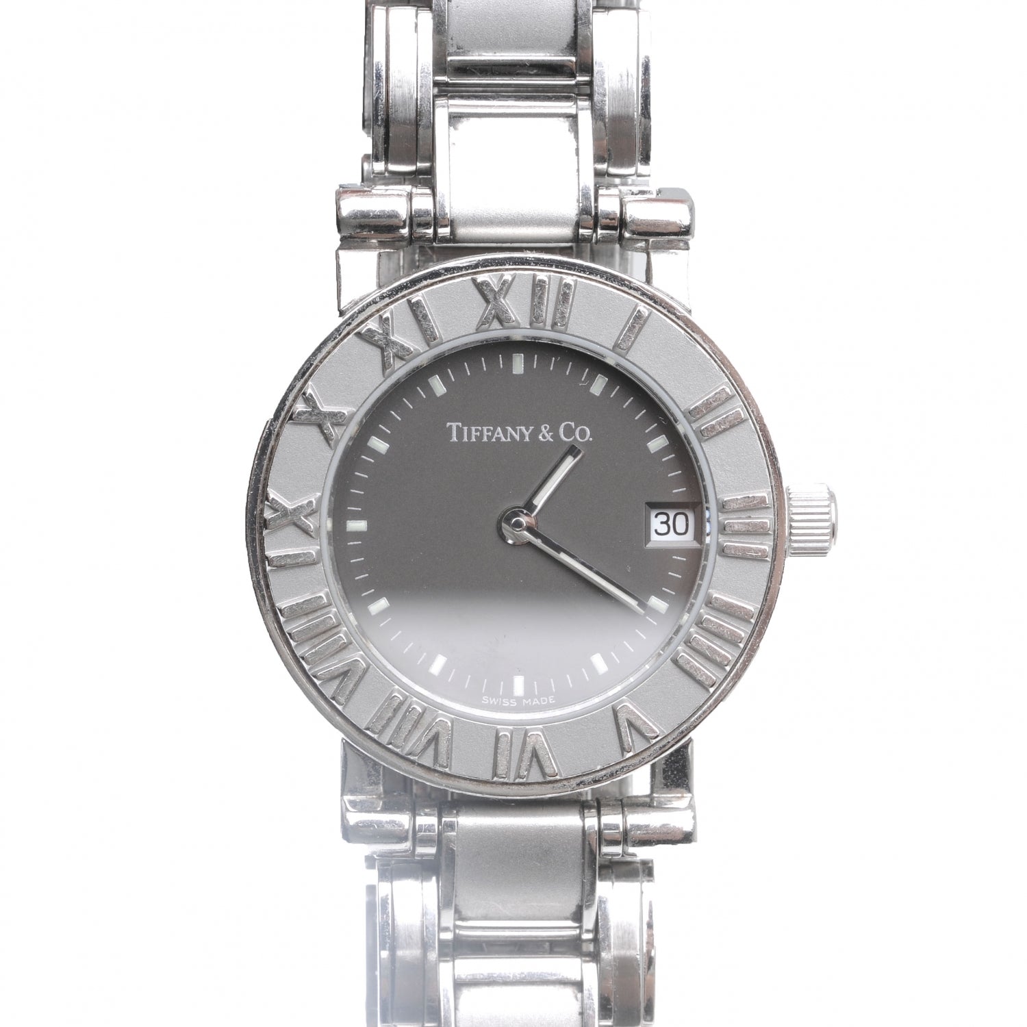 Tiffany Stainless Steel 25mm Atlas Quartz Watch Black 1 of 4