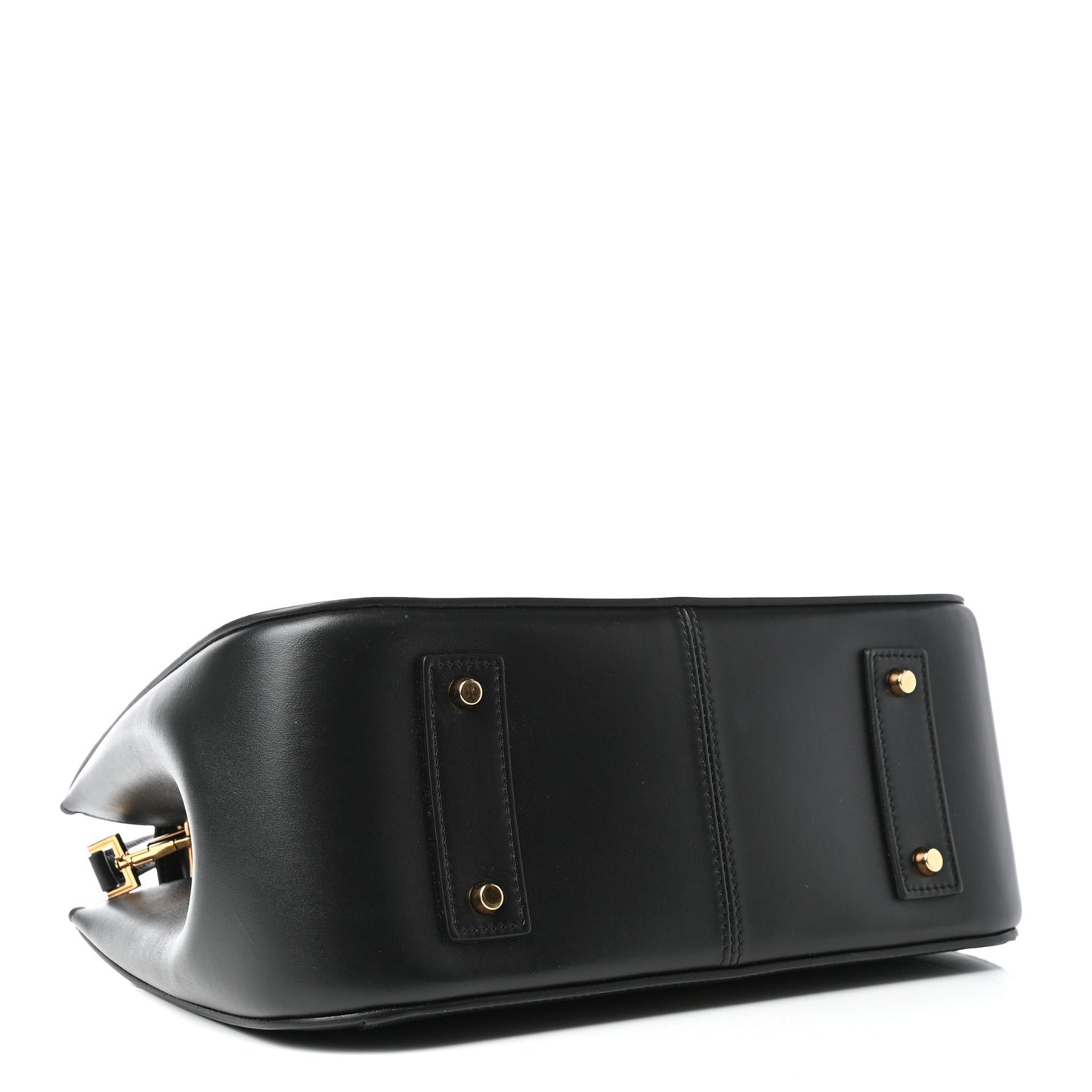 Vitello Barocco Virtus Small Top Handle Shoulder Bag Black