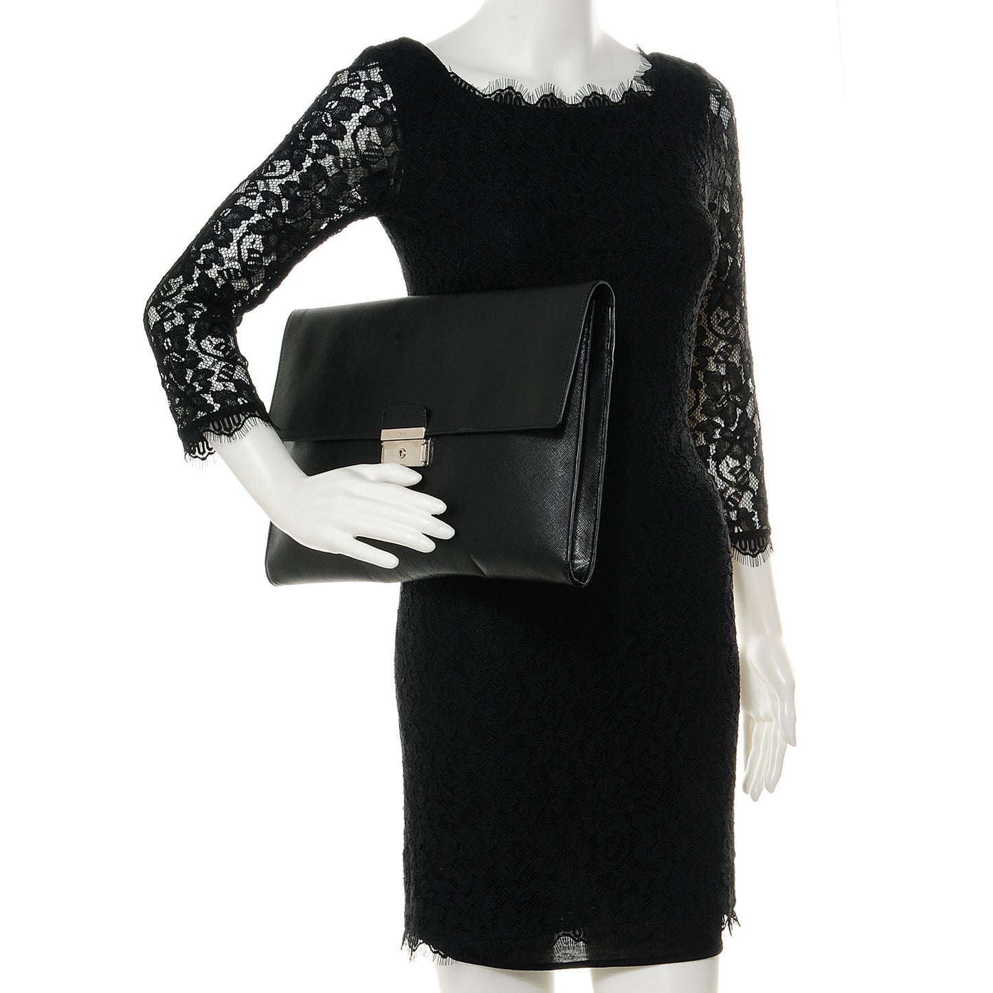 Saffiano Attache Portfolio Case Black