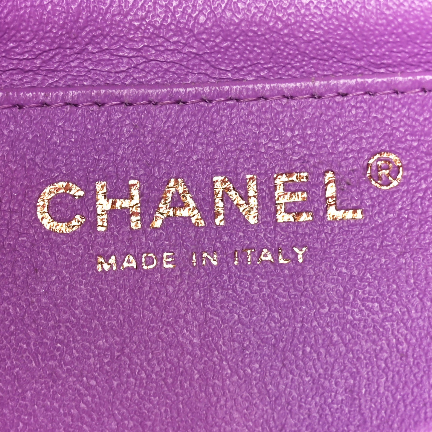 Patent Quilted Mini Rectangular Flap Purple