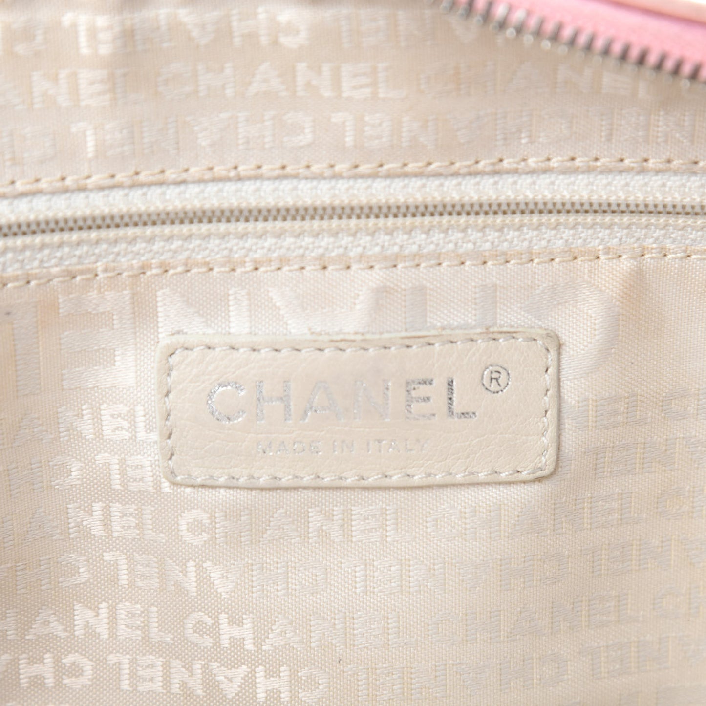 Canvas Woven Lambskin Lax Shoulder Bag Pink