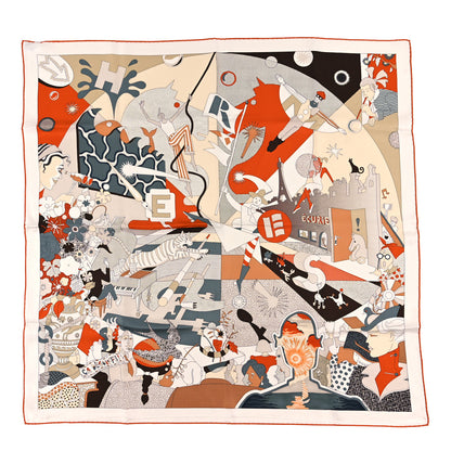 Hermes Silk Ca Decoiffe! Scarf 90 Marine Creme Vert Amande 1 of 3