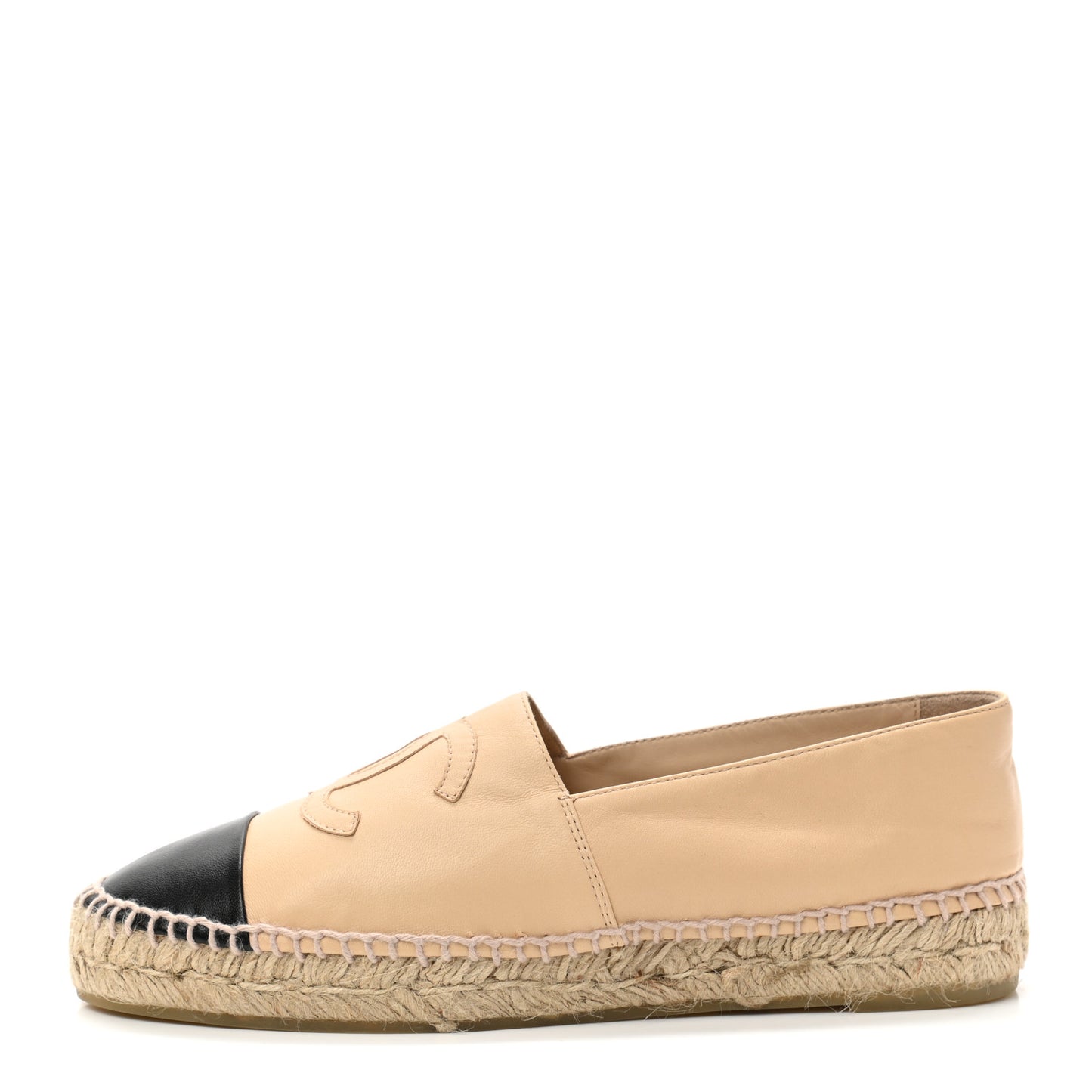 Lambskin CC Espadrilles 39 Beige Black