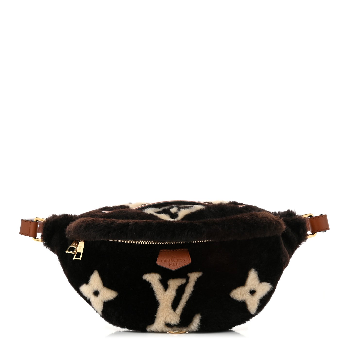 Shearling Monogram Bumbag Chocolate Cream