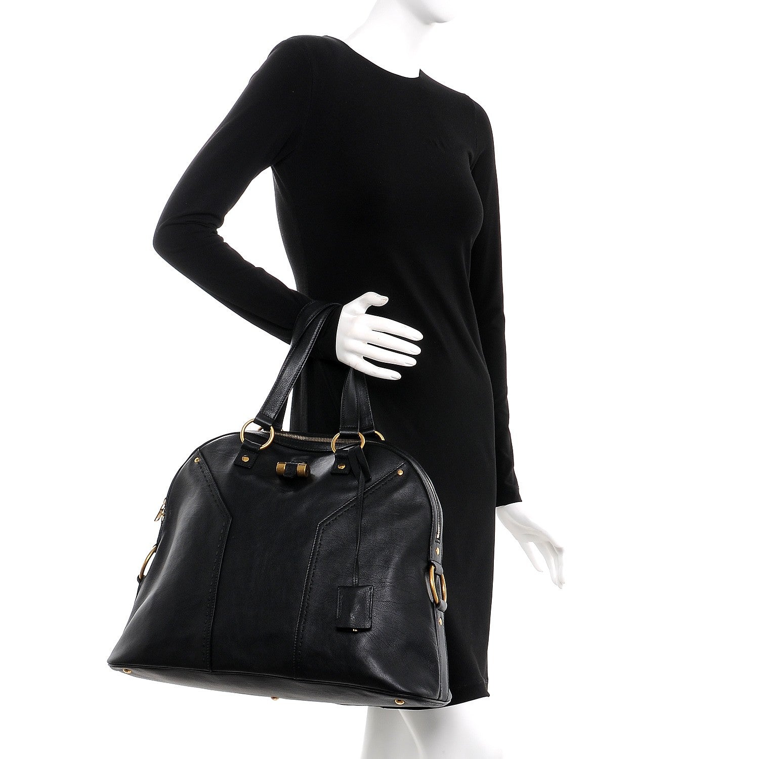 Saint Laurent Calfskin Oversized Muse Black 2 of 9