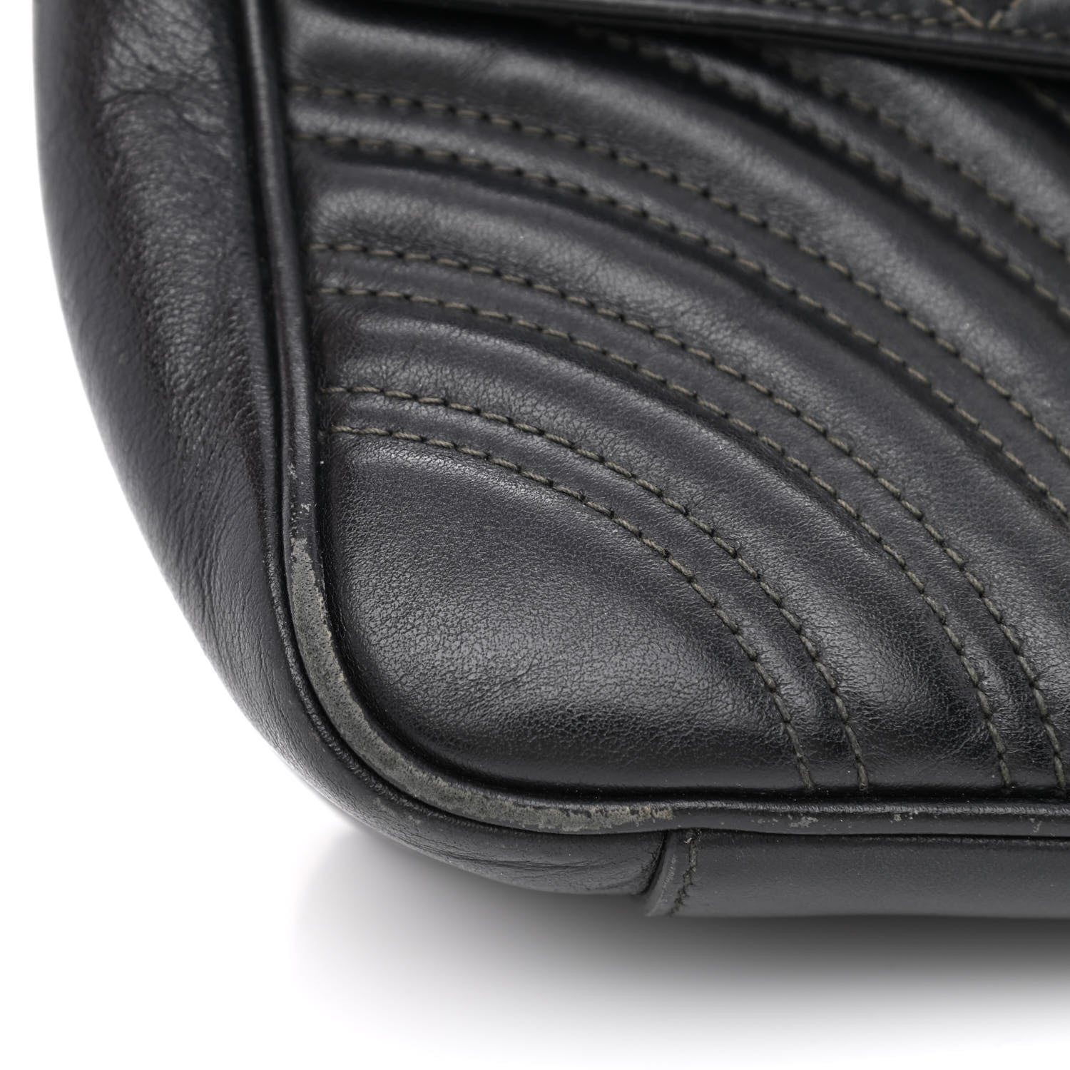 Gucci Calfskin Matelasse Small GG Marmont Shoulder Bag Black 15 of 18