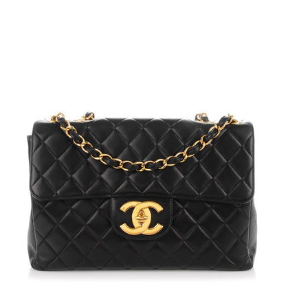 Chanel Lambskin Quilted Jumbo Single Flap Black 1 of 8