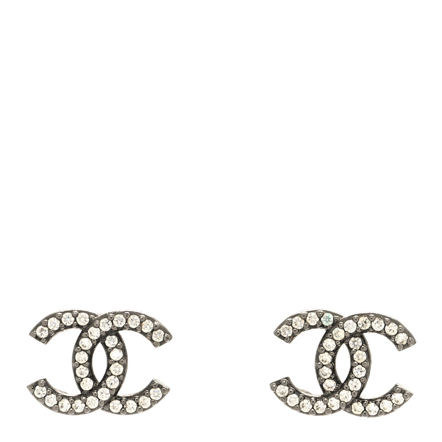 Crystal CC Earrings Silver