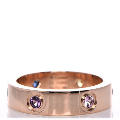 Cartier 18K Pink Gold Sapphire Garnet Amethyst 5.5mm LOVE Ring 60 9 1 of 6
