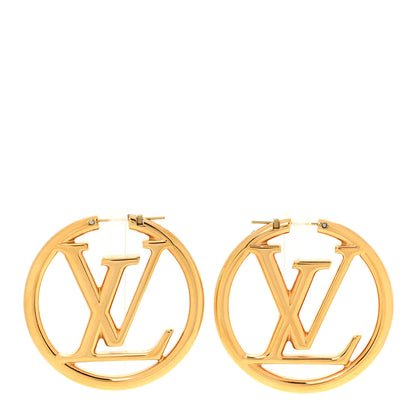 Louis Vuitton Metal Louise Hoop Earrings Gold 1 of 5